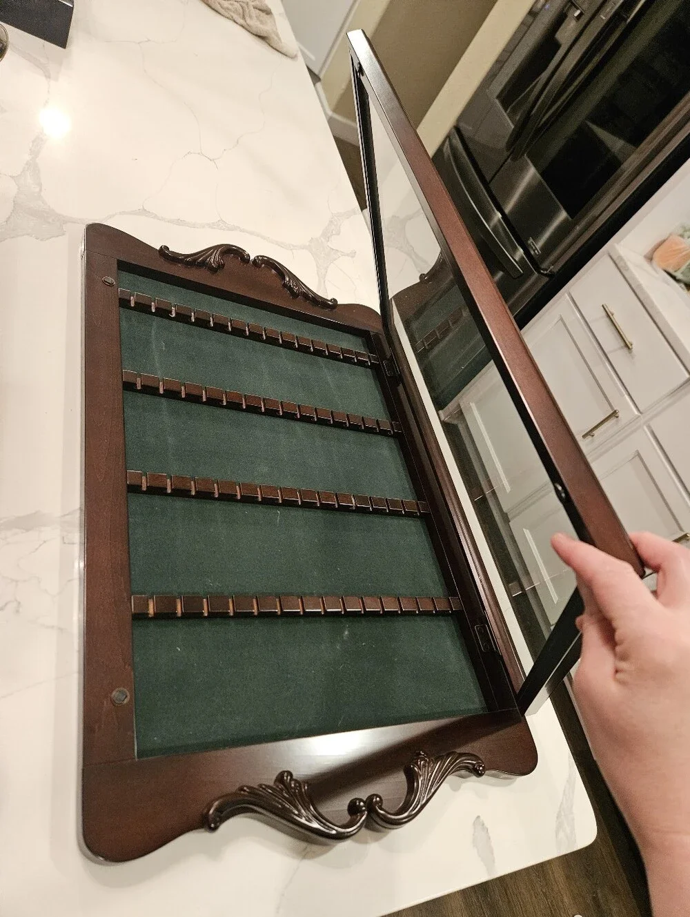 Wooden Spoon Display Case with Glass Front - Dark Brown The Bombay Company